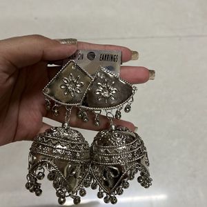 Heavy Jhumka Oxidized Earings