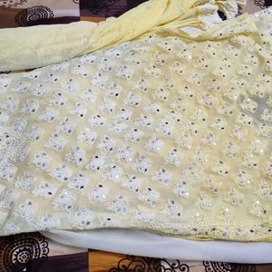 Chickenkari Kurta Plazo Dupatta Set