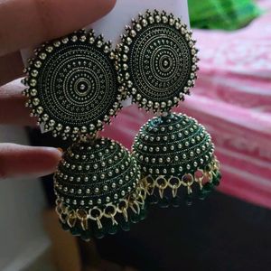 Stylish Green Colour Jhumka For Girls And Women