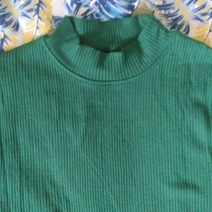 Green Ribbed Top