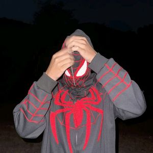 Spiderman Inspired Oversized Zipper Hoodie