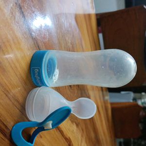 Silicon Feeder Bottle with Spoon Set