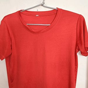 Hot Red Sports T Shirt For Casual Use