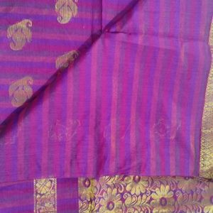 2 Times Used Saree With Stitched Blouse