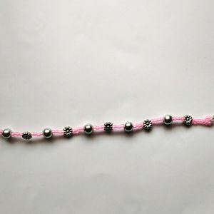 New Cute Pink Silver Floral Bracelet