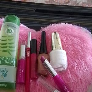 Facewash, Nailpolish, Lipsticks, Lipliner