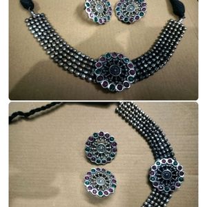 Oxidised Choker Set