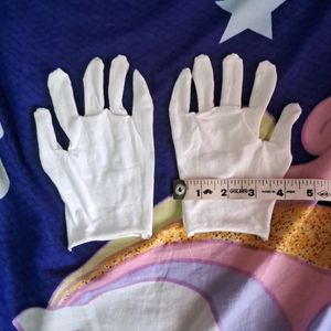 White, Cotton Gloves For Boys N Girls
