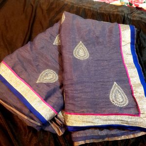 Cotton Silk Saree With Border Lace