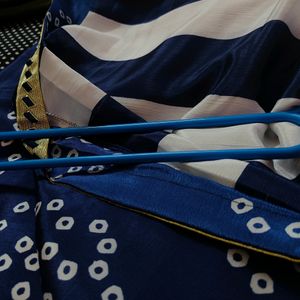 Blue And White Saree