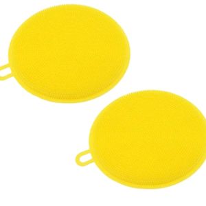 2 Pieces Kitchen Silicone Sponge Dish Washing Scru