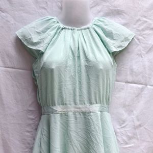 11T. CUTE LIGHT SEA GREEN MINI FROCK