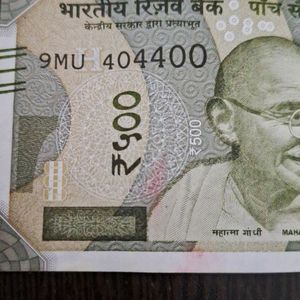 9MU 404400; 500 Rupees Note