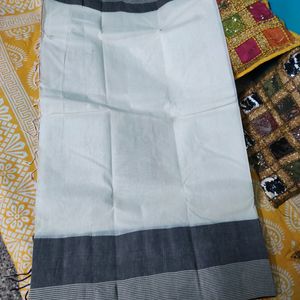 Pure Khadi Cotton Off-White Saree