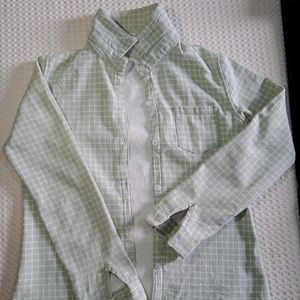 White and mint Stripes Shirt