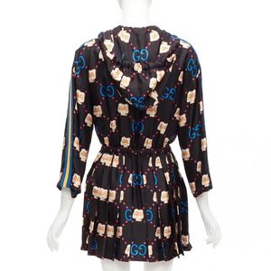 GUCCI 2023 Pikarar black kawaii print zip pleats