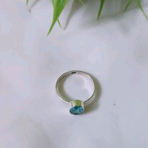 OFFER Pure Silver Sterling With Blue Topaz Ring