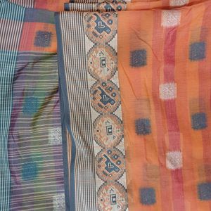 Women Cotton Saree. Used Only Once. With Blouse