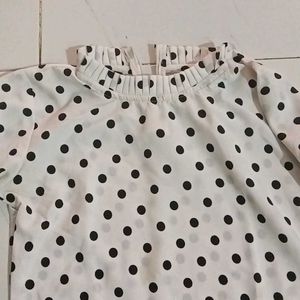 White Polka Dots Top