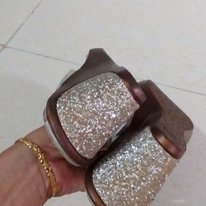 Beautiful Silver Diamond Heels Sandal