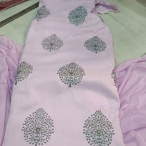 Lavender Sajnii Suit Border Dupatta