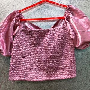 Pink Colour Crop Top