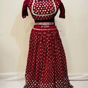 Dark Pink Colour Heavy Work Lehenga