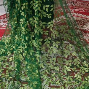 Sparkle Sine Green Net Leaf Jaal Design