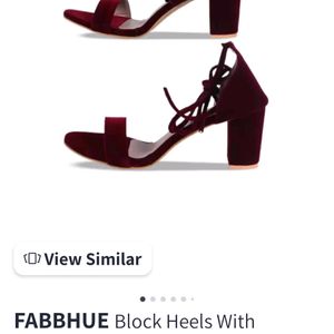 FABBHUE Block Heels Woth Tie Up Details