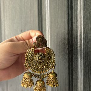 Antique Jhumka Earrings With Light Weight