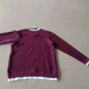 Boys Age 8-10 Maroon Full Sleeves T Shirt