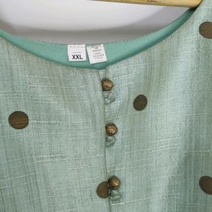 Full Length Kurta Green Sleeveless