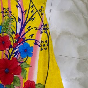 Yellow Printed Kurti