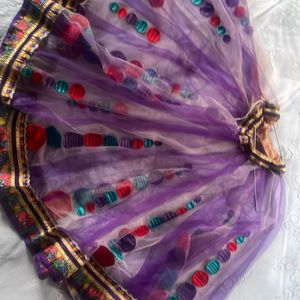 Lavender Net  Lehenga With Embroidery