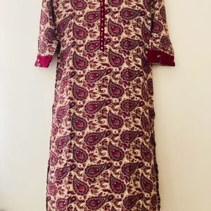 Shree Maroon And Beige Kurti