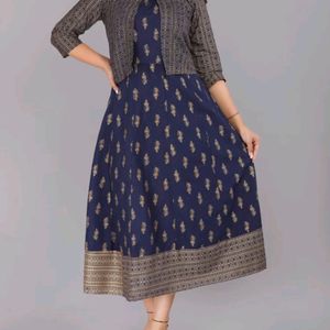 Ethnic Ananrkali Kurti With Jecket