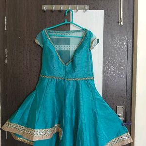 Blue/Golden Ethnic Gown