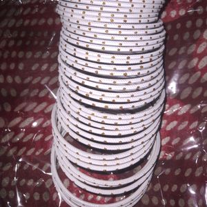 36 Pieces White Gajeri Bangles