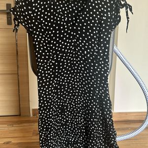 Polka Dot Micro Sleeve Mini Dress