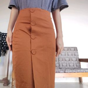 Button Front Skirt