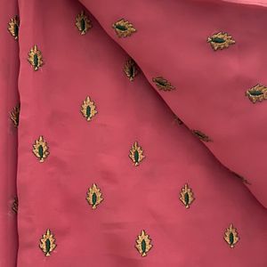 Onion Color Saree With Green Border