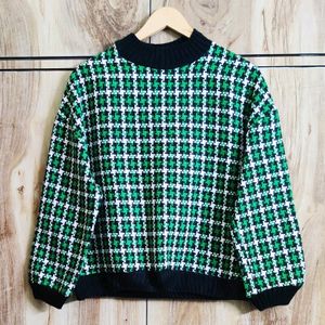 Green Designer Sweater Size-42-44