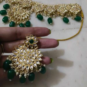 Green Kundan Set