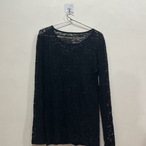 Net Round Neck Top