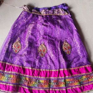 Radha Garba (Purple) Lehenga Choli Kids