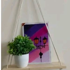 Macrame Hanging Wood Decoration