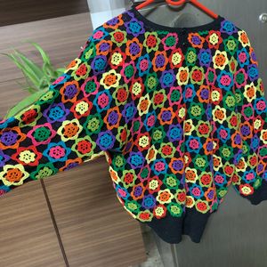 Multicolor Crochet Sweater