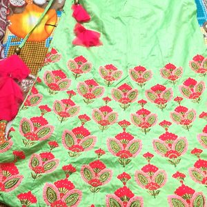 Party Wear Lehgha pink & Parrot Color