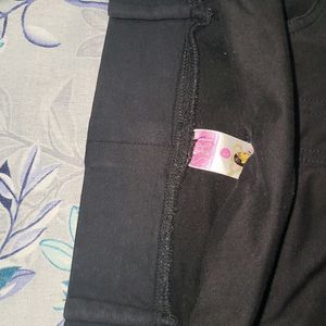 Black Cotton Blend Trouser For Women