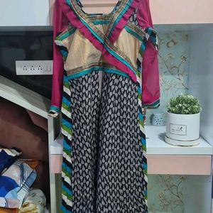 Womens Embroidery Work Cotton Anarkali Kurti Pant